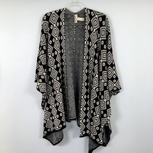 Ruff Hewn Cotton Blend Boho/ Western Poncho Sz‎ S